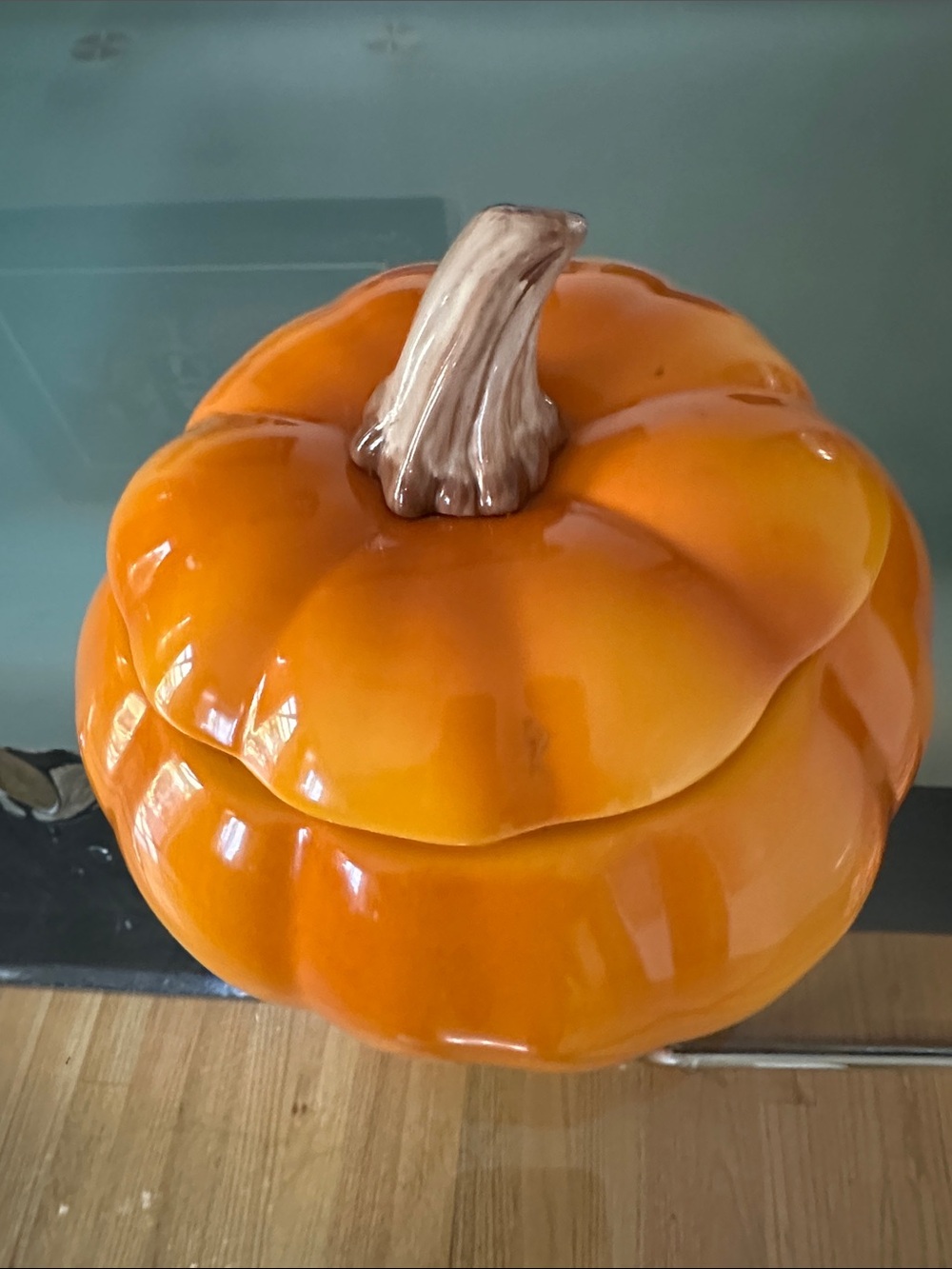 Orange Ceramic Pumpkin Decorative Bowl